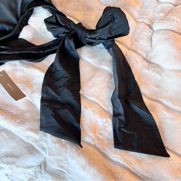 🆕 J. Crew Bow One Piece Swim One Shoulder All Black Plus Swimsuit NEW NWT - Picture 5 of 13